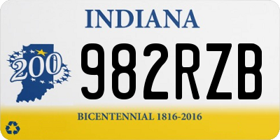 IN license plate 982RZB