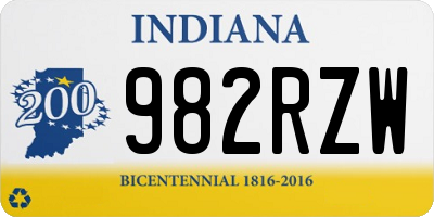 IN license plate 982RZW