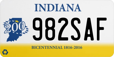 IN license plate 982SAF