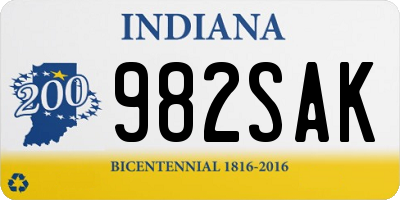 IN license plate 982SAK