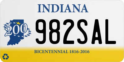 IN license plate 982SAL