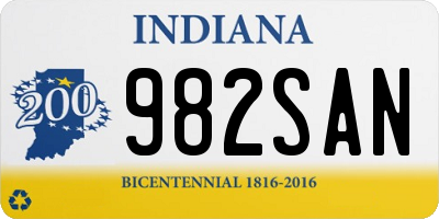 IN license plate 982SAN