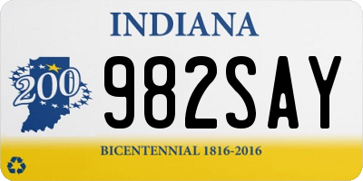 IN license plate 982SAY