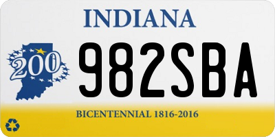 IN license plate 982SBA