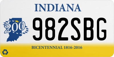 IN license plate 982SBG