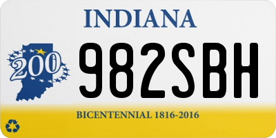 IN license plate 982SBH