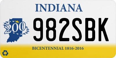 IN license plate 982SBK