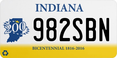 IN license plate 982SBN