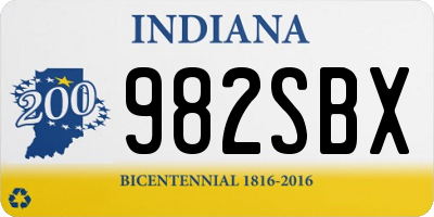 IN license plate 982SBX