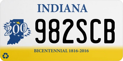 IN license plate 982SCB