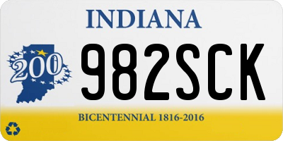 IN license plate 982SCK