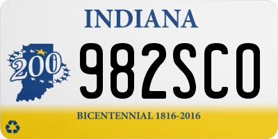 IN license plate 982SCO