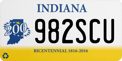 IN license plate 982SCU