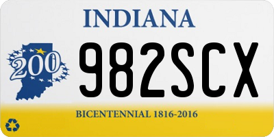 IN license plate 982SCX