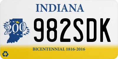 IN license plate 982SDK