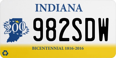 IN license plate 982SDW