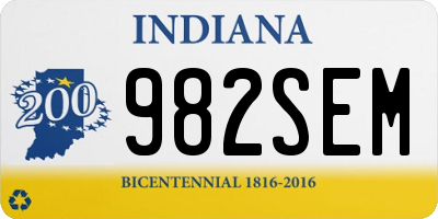 IN license plate 982SEM