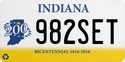 IN license plate 982SET