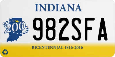IN license plate 982SFA