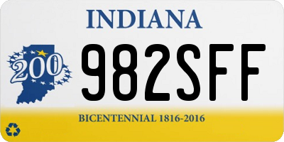 IN license plate 982SFF