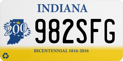 IN license plate 982SFG
