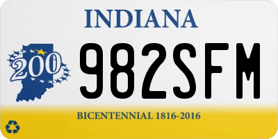 IN license plate 982SFM