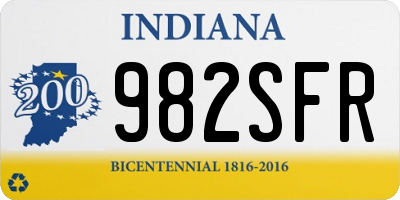 IN license plate 982SFR