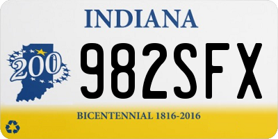IN license plate 982SFX