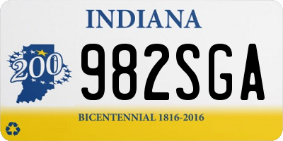 IN license plate 982SGA