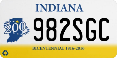 IN license plate 982SGC