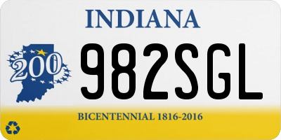 IN license plate 982SGL