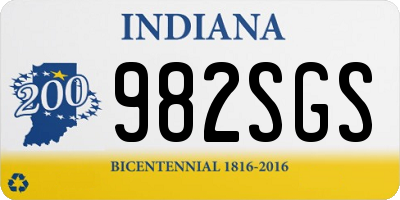 IN license plate 982SGS