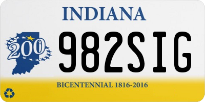 IN license plate 982SIG