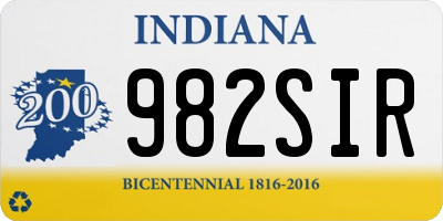 IN license plate 982SIR
