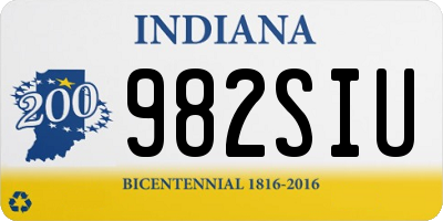 IN license plate 982SIU