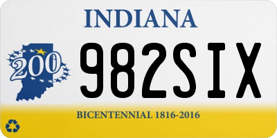 IN license plate 982SIX