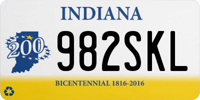 IN license plate 982SKL