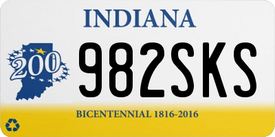 IN license plate 982SKS