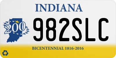 IN license plate 982SLC