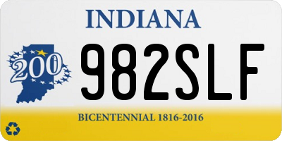 IN license plate 982SLF