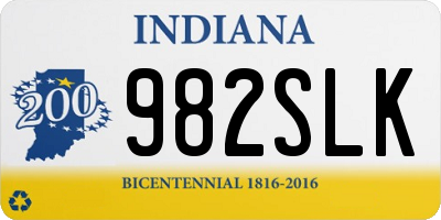 IN license plate 982SLK