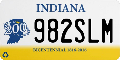 IN license plate 982SLM