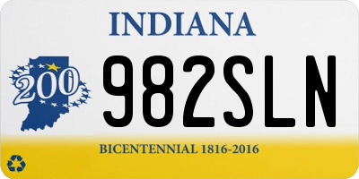 IN license plate 982SLN