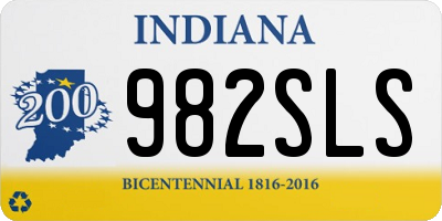 IN license plate 982SLS