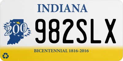 IN license plate 982SLX
