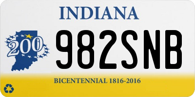 IN license plate 982SNB