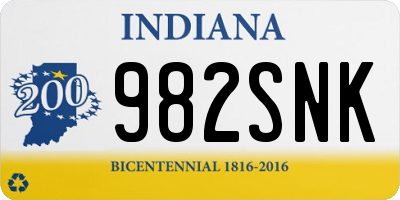 IN license plate 982SNK
