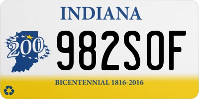 IN license plate 982SOF