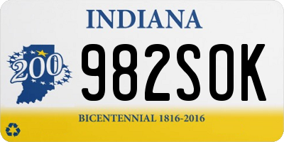 IN license plate 982SOK