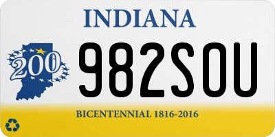 IN license plate 982SOU